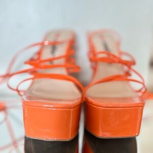 Women's Orange Strappy Sandals